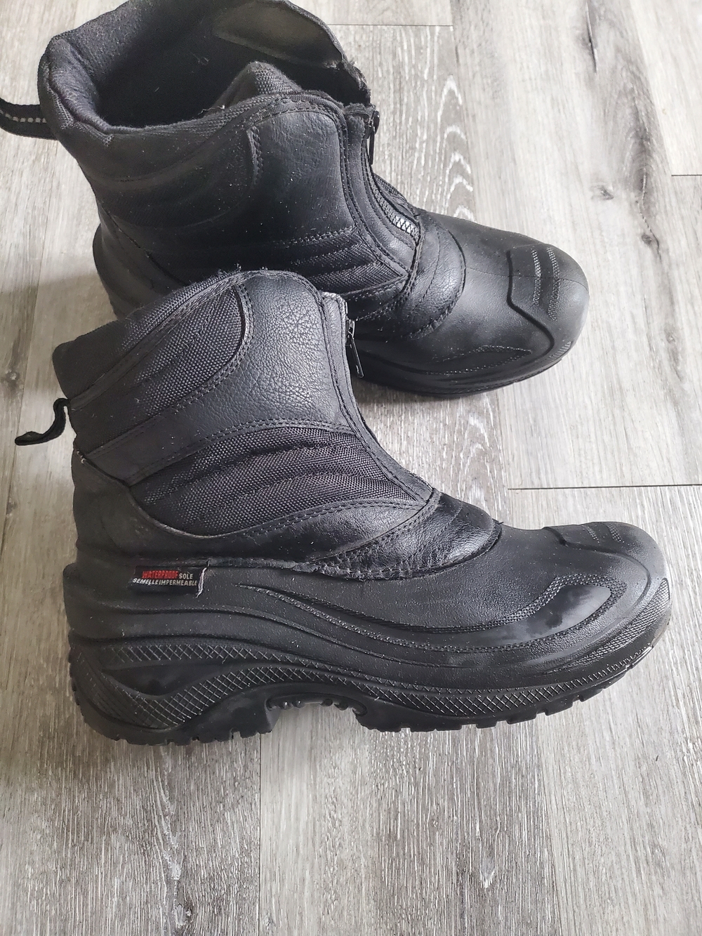 Men's Thinsulate Black Winter Zip-Front Boots